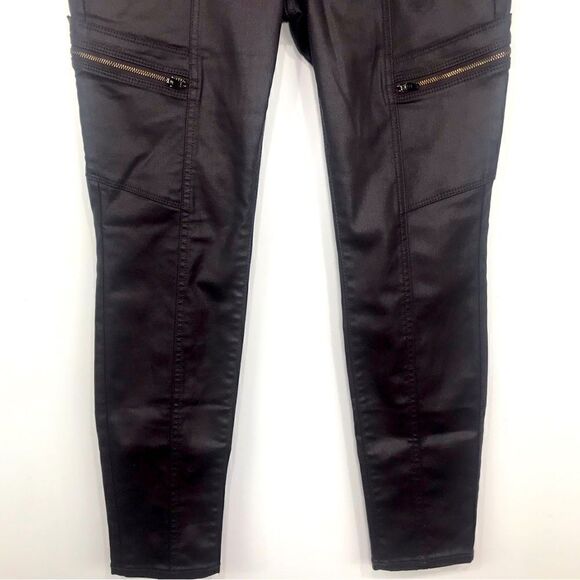 White House Black Market Cabernet Faux Leather Coated High Rise Skinny Pants - Picture 6 of 16
